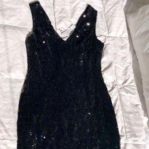 ark & co. Black stretch sequin bodycon mini dress